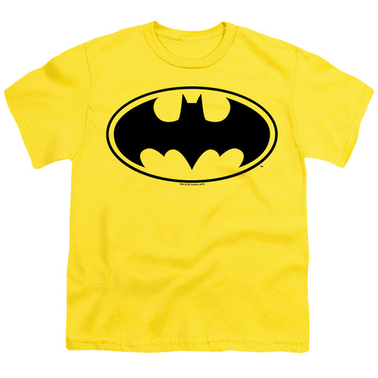 Batman - Black Bat - Short Sleeve Youth 18/1 - Yellow T-shirt