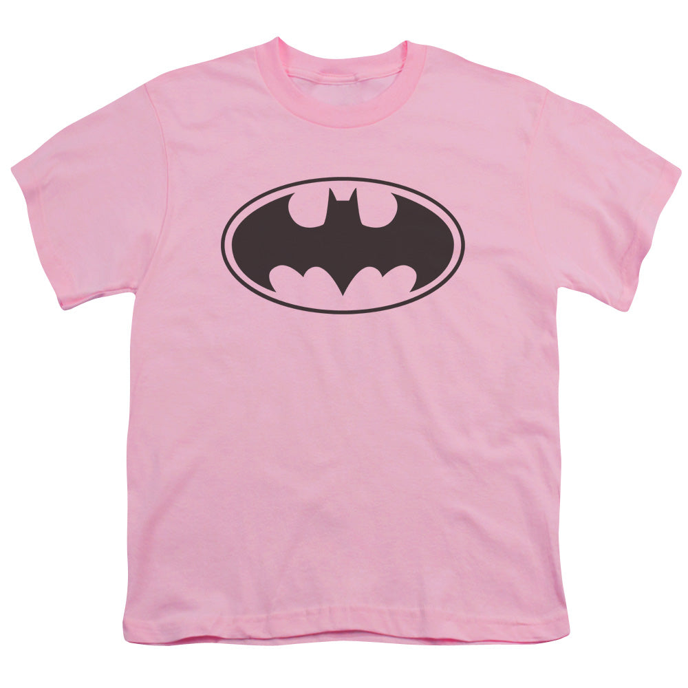 Batman - Black Bat - Short Sleeve Youth 18/1 - Pink T-shirt
