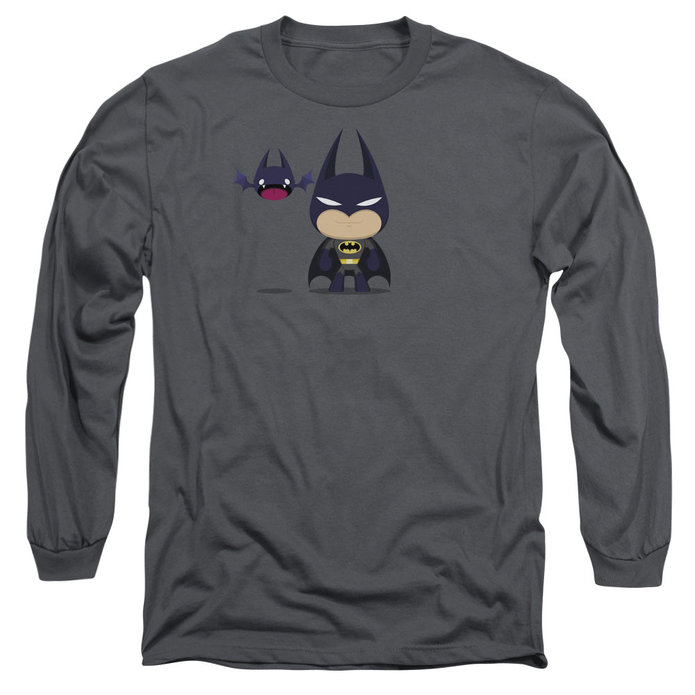 Batman - Cute Batman - Long Sleeve Adult 18/1 - Charcoal T-shirt