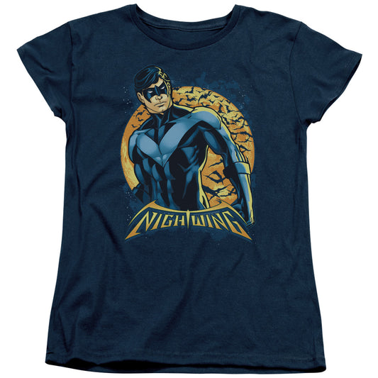 Batman - Nightwing Moon - Short Sleeve Womens Tee - Navy T-shirt