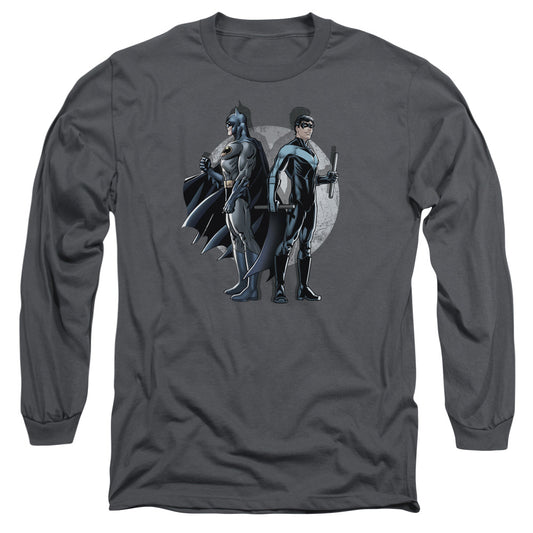 Batman - Spotlight - Long Sleeve Adult 18/1 - Charcoal T-shirt