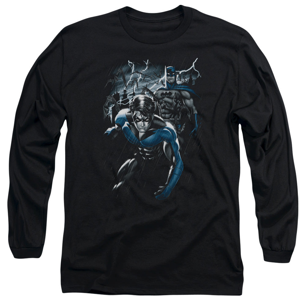 Batman - Dynamic Duo - Long Sleeve Adult 18/1 - Black T-shirt