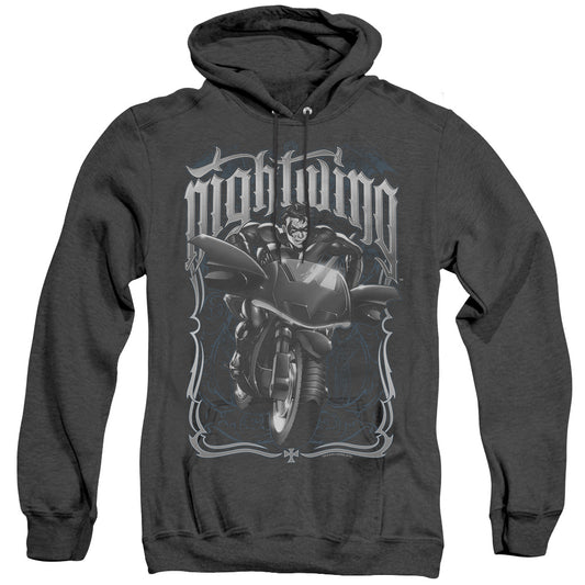 Batman - Nightwing Biker - Adult Heather Hoodie - Black
