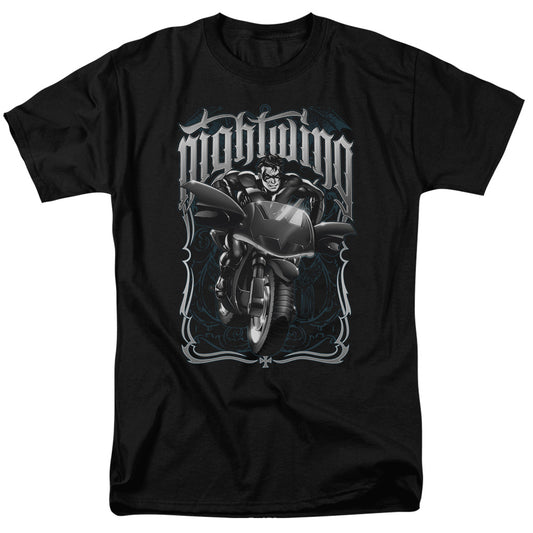 Batman - Nightwing Biker - Short Sleeve Adult 18/1 - Black T-shirt