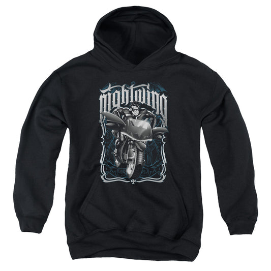 Batman - Nightwing Biker - Youth Pull-over Hoodie - Black