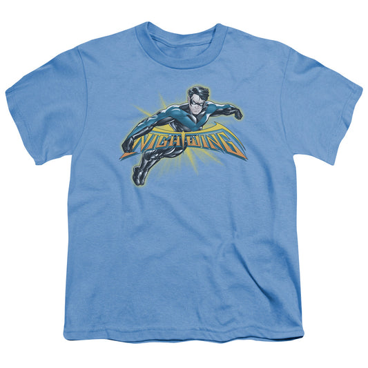 Batman - Nightwing Burst - Short Sleeve Youth 18/1 - Carolina Blue T-shirt