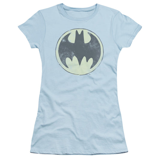 BATMAN OLD TIME LOGO - S/S JUNIOR SHEER - LIGHT BLUE T-Shirt