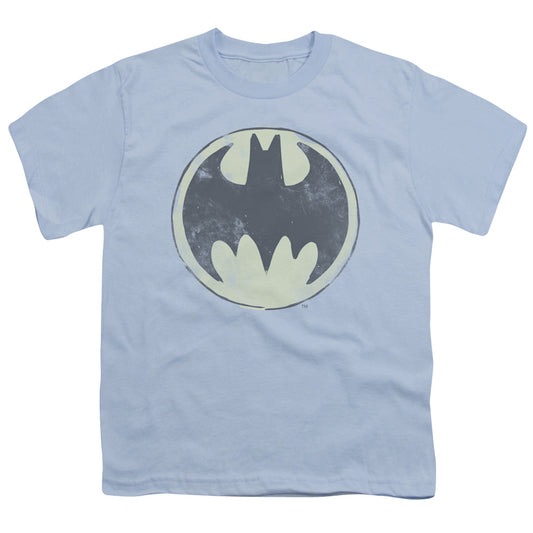 Batman - Old Time Logo - Short Sleeve Youth 18/1 - Light Blue T-shirt