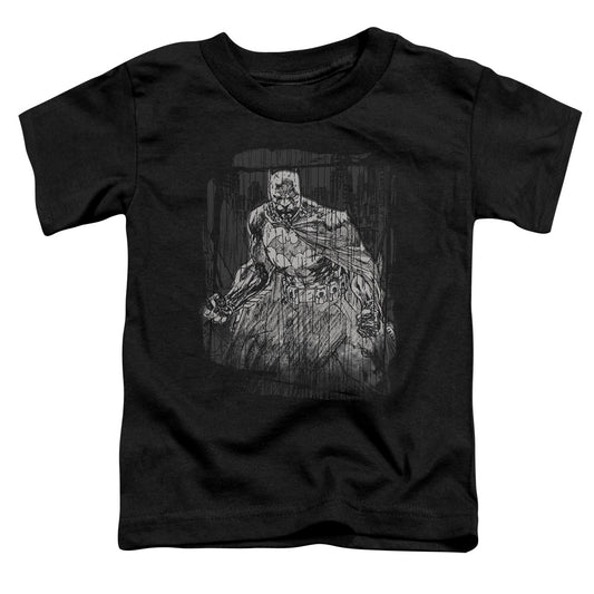 BATMAN PENCILLED RAIN - S/S TODDLER TEE - BLACK - T-Shirt