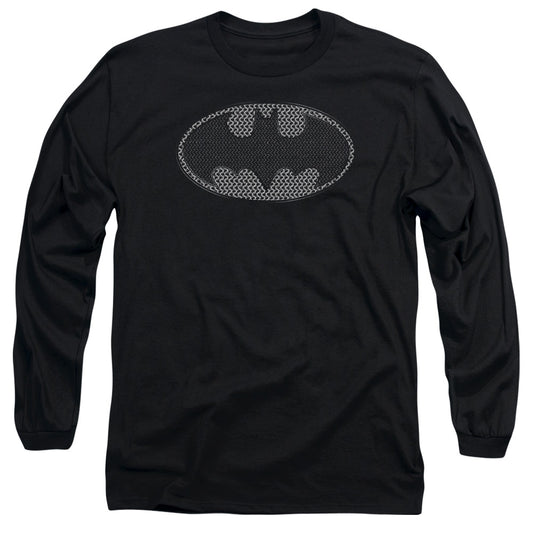 Batman - Chainmail Shield - Long Sleeve Adult 18/1 - Black T-shirt
