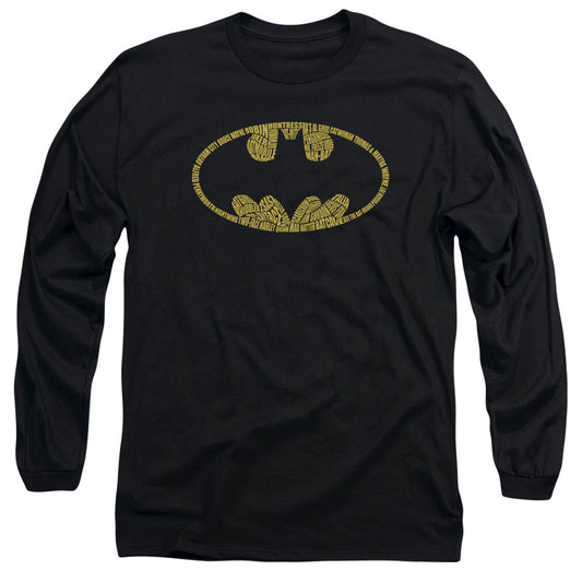 Batman - Word Logo - Long Sleeve Adult 18/1 - Black T-shirt