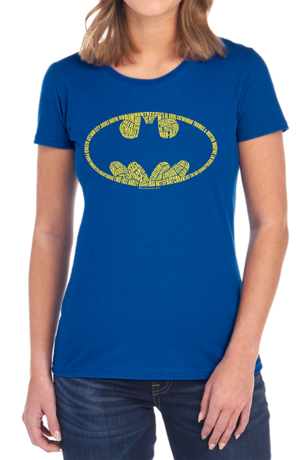 Batman - Word Logo - Short Sleeve Womens Tee - Black T-shirt