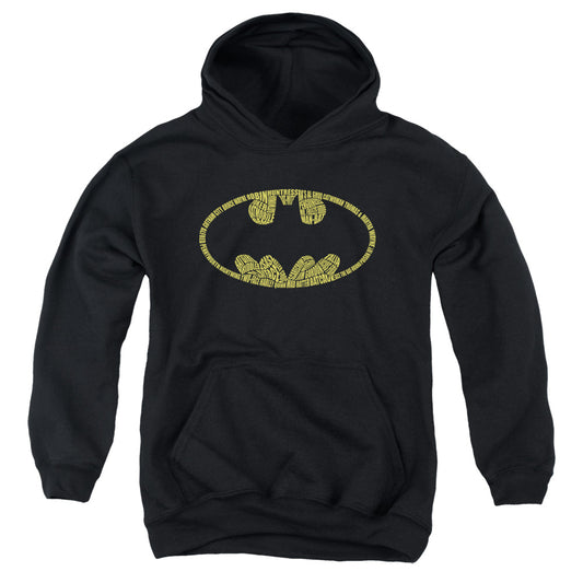 Batman Word Logo-youth Pull-over Hoodie - Black