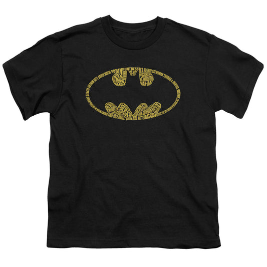 Batman - Word Logo - Short Sleeve Youth 18/1 - Black T-shirt