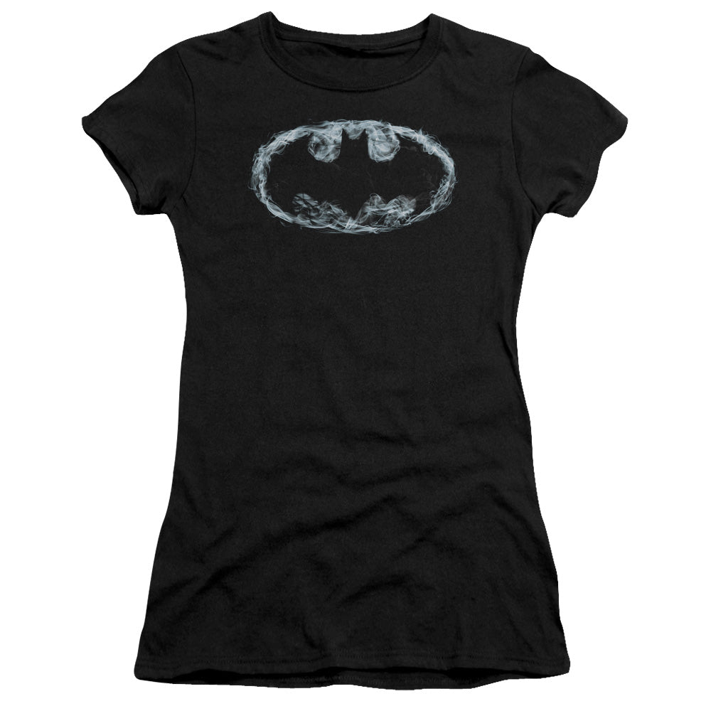 Batman - Smoke Signal - Short Sleeve Junior Sheer - Black T-shirt