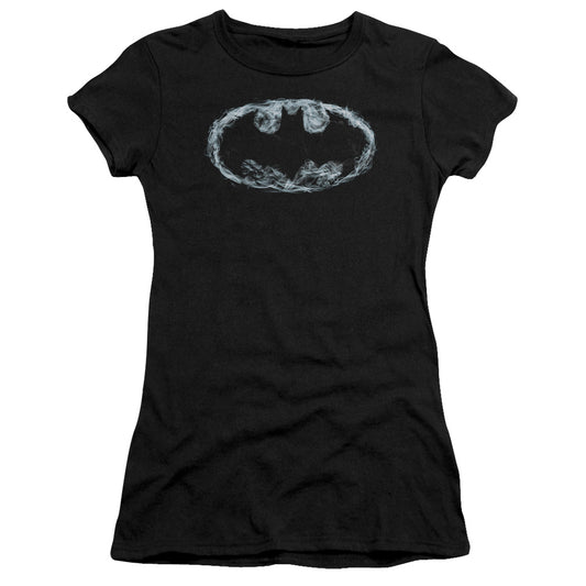 Batman - Smoke Signal - Short Sleeve Junior Sheer - Black T-shirt