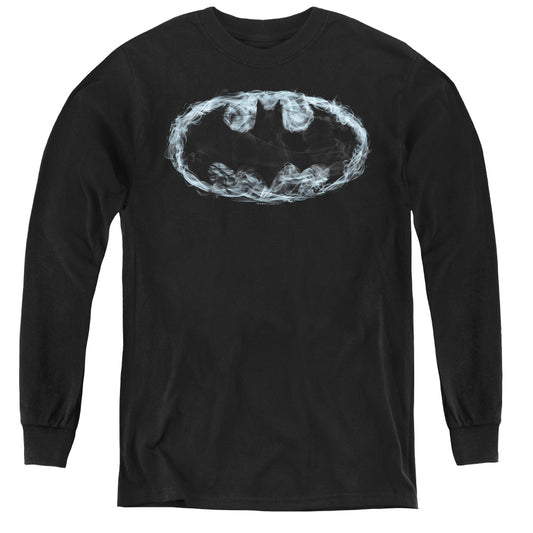 Batman - Smoke Signal - Youth Long Sleeve Tee - Black