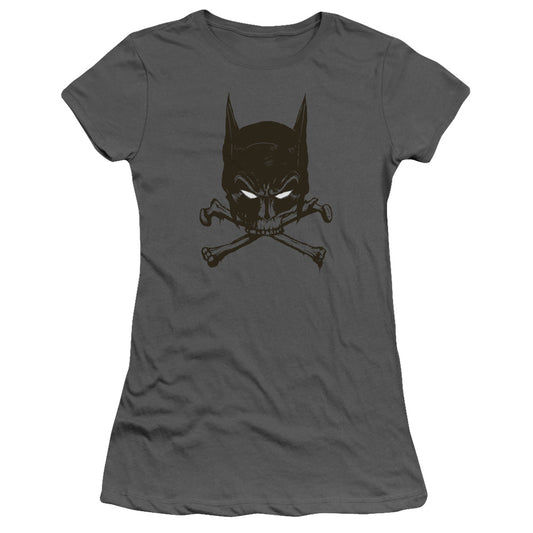 Batman - Bat And Bones - Short Sleeve Junior Sheer - Charcoal T-shirt