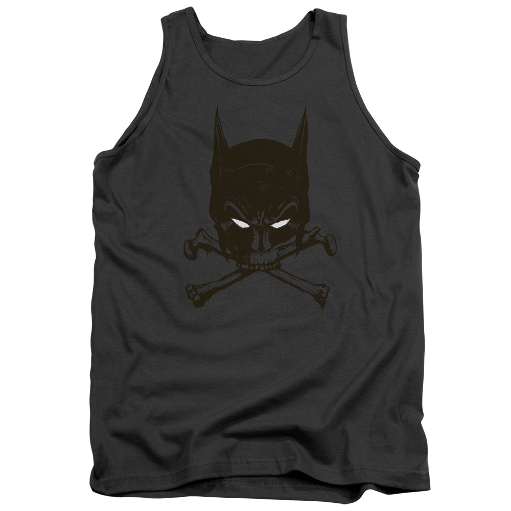 Batman - Bat And Bones - Adult Tank - Charcoal