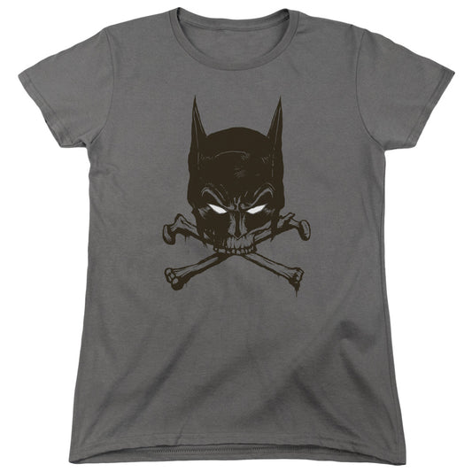 Batman - Bat And Bones - Short Sleeve Womens Tee - Charcoal T-shirt