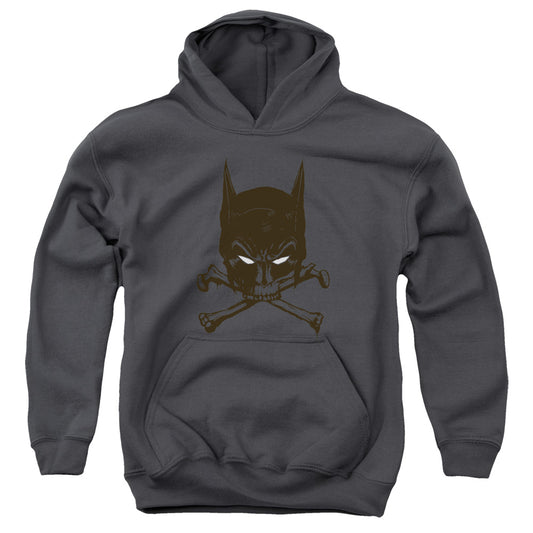 Batman - Bat And Bones - Youth Pull-over Hoodie - Charcoal