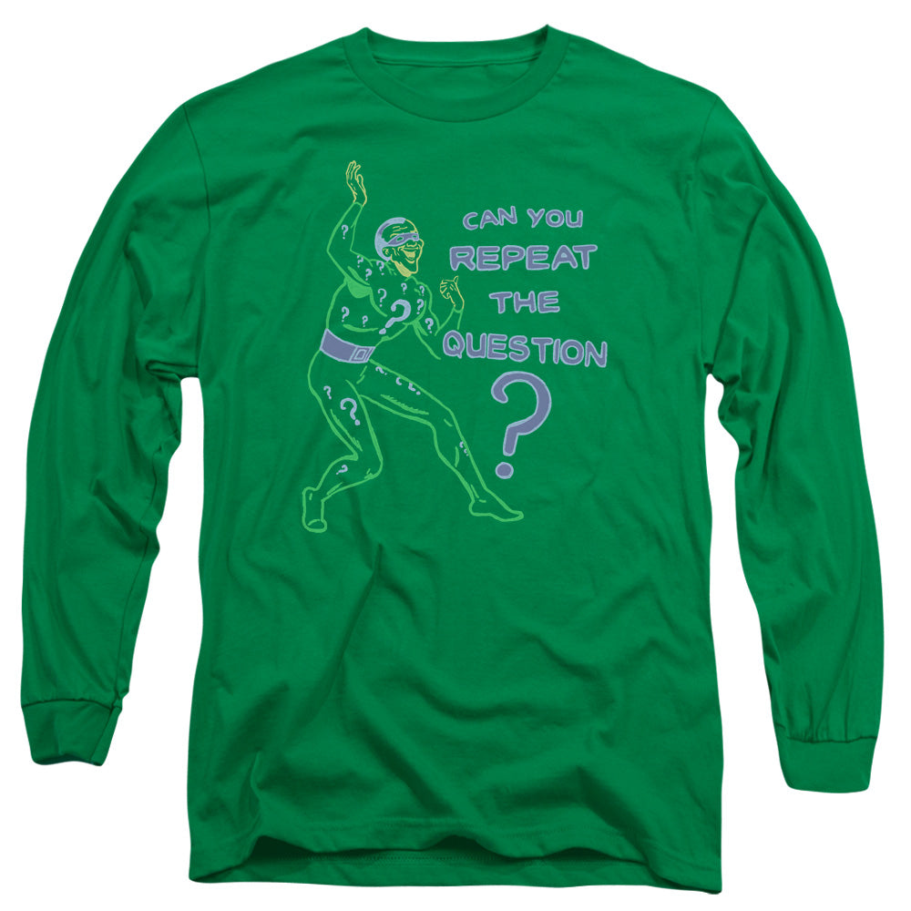 Batman - Repeat - Long Sleeve Adult 18/1 - Kelly Green T-shirt