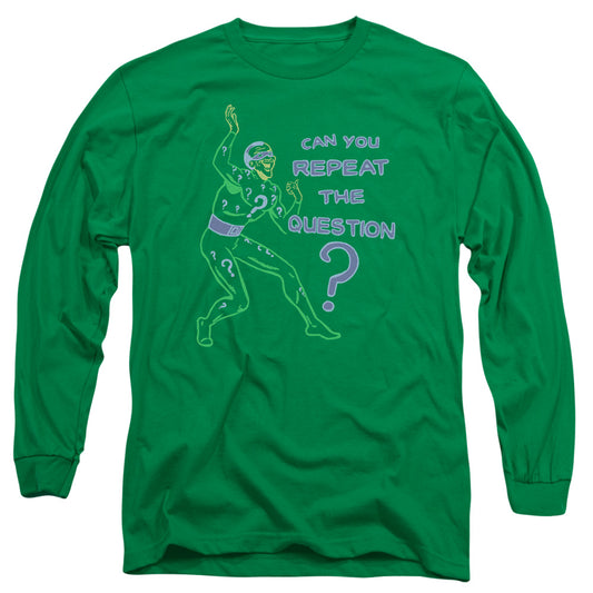 Batman - Repeat - Long Sleeve Adult 18/1 - Kelly Green T-shirt