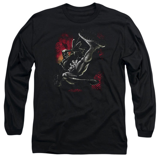 Batman - Kick Swing - Long Sleeve Adult 18/1 - Black T-shirt