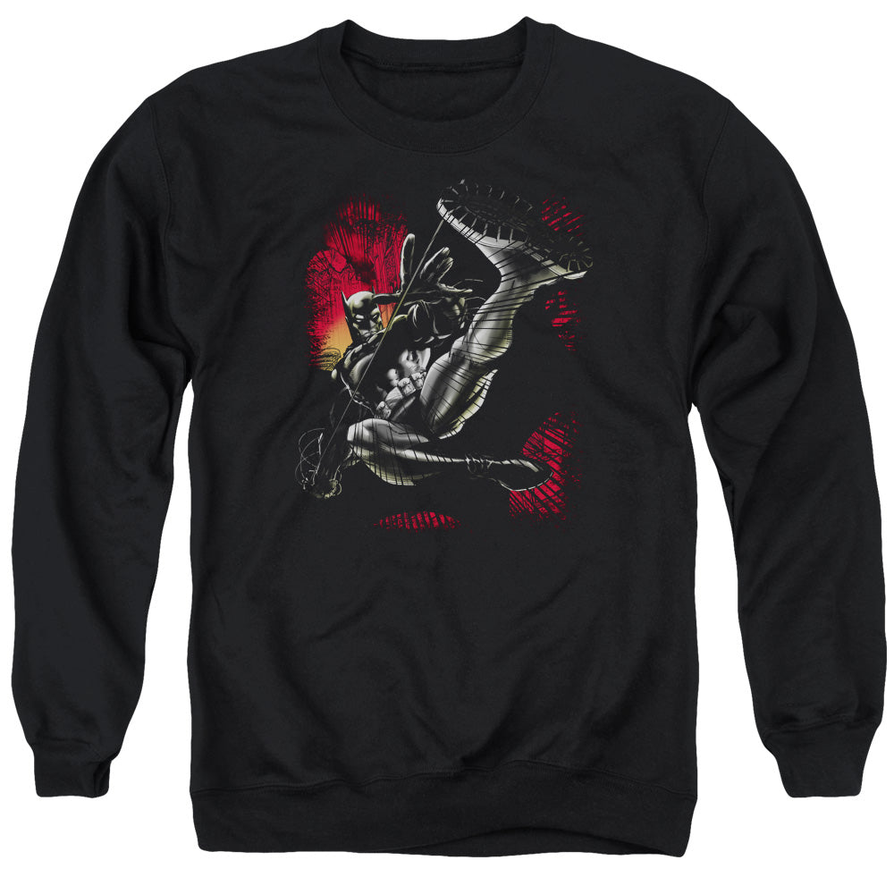 Batman - Kick Swing - Adult Crewneck Sweatshirt - Black