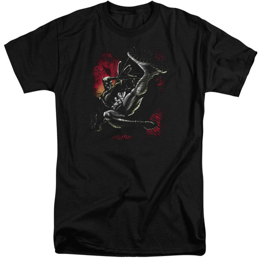 Batman - Kick Swing - Short Sleeve Adult Tall - Black T-shirt