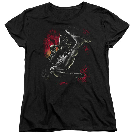 Batman - Kick Swing - Short Sleeve Womens Tee - Black T-shirt