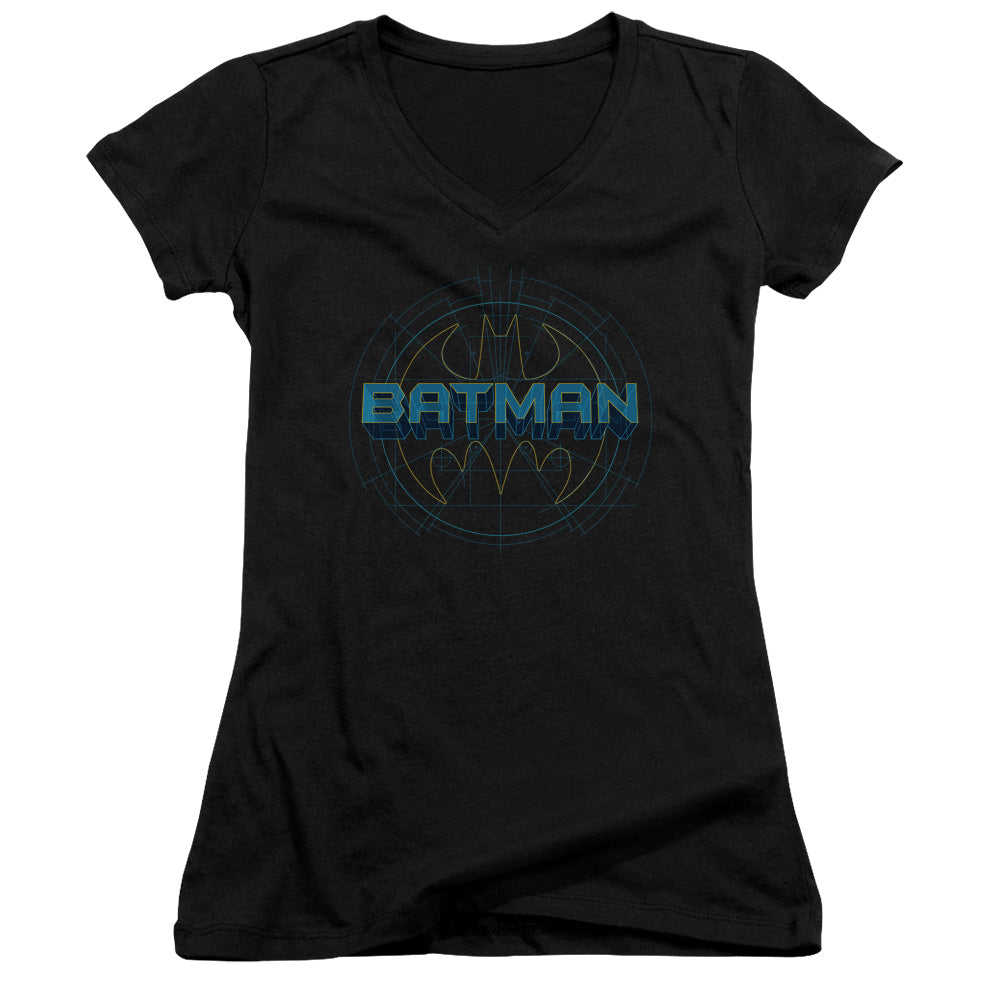 Batman - Bat Tech Logo - Junior V-neck - Black