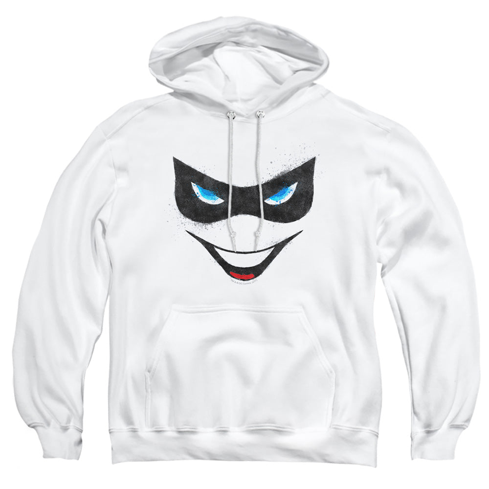 Batman - Harley Face - Adult Pull-over Hoodie - White