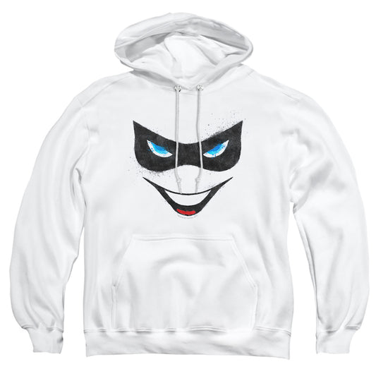 Batman - Harley Face - Adult Pull-over Hoodie - White