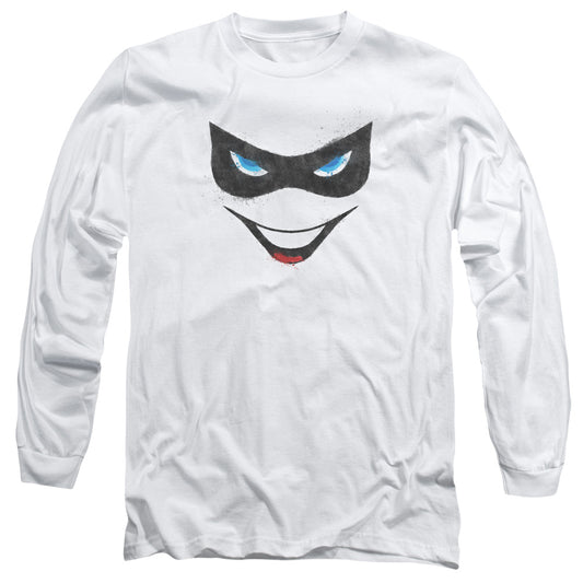 Batman - Harley Face - Long Sleeve Adult 18/1 - White T-shirt