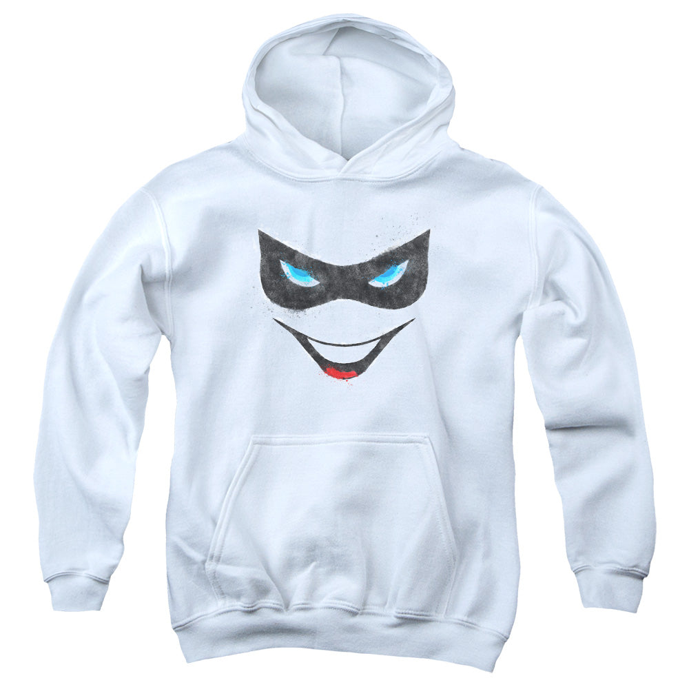 Batman - Harley Face - Youth Pull-over Hoodie - White