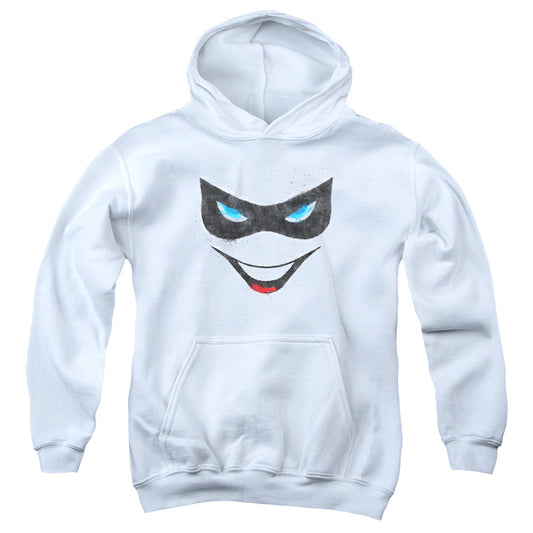 Batman - Harley Face - Youth Pull-over Hoodie - White