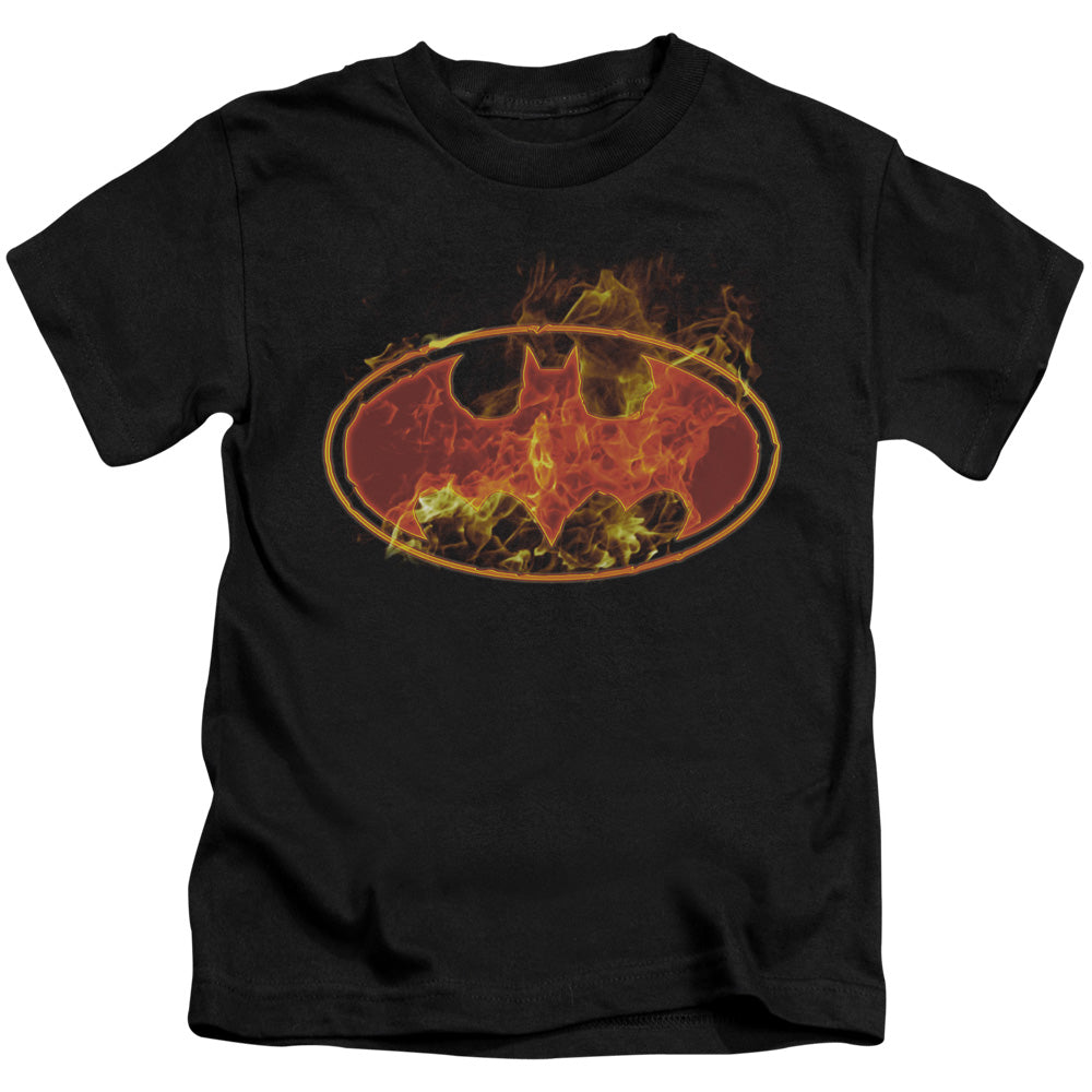 BATMAN FLAMES LOGO - S/S JUVENILE 18/1 - BLACK - T-Shirt