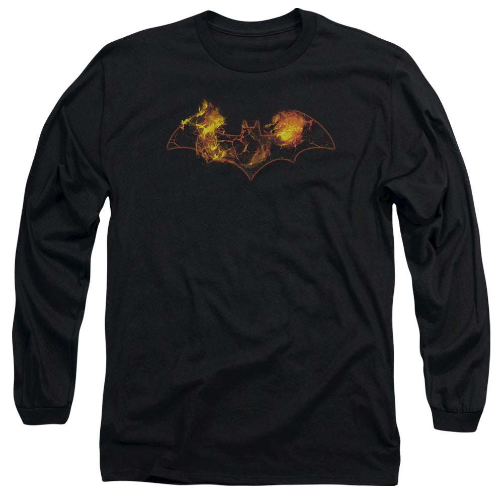 Batman - Molten Logo - Long Sleeve Adult 18/1 - Black T-shirt