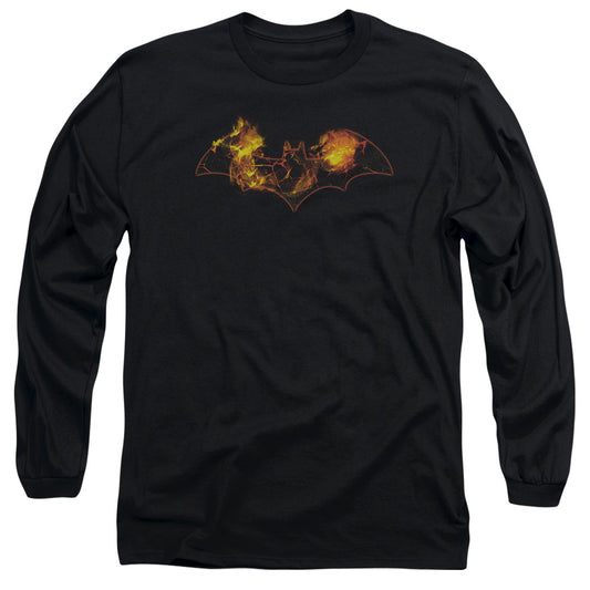 Batman - Molten Logo - Long Sleeve Adult 18/1 - Black T-shirt
