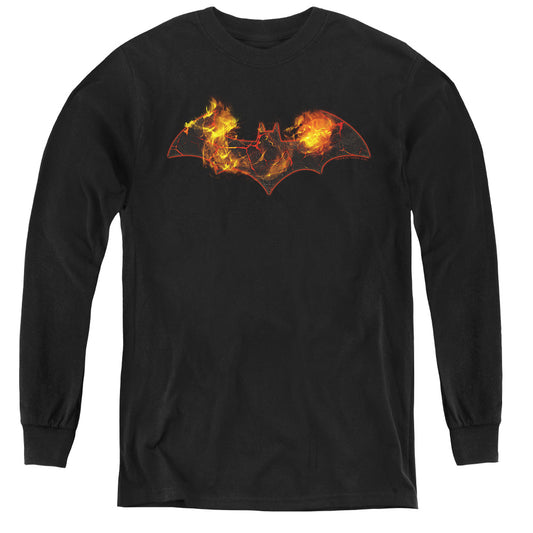 Batman Molten Logo - Youth Long Sleeve Tee - Black