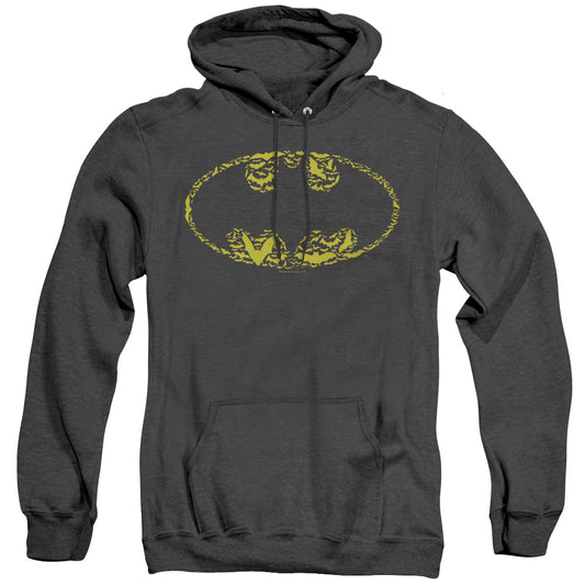 Batman - Bats On Bats - Adult Heather Hoodie - Black