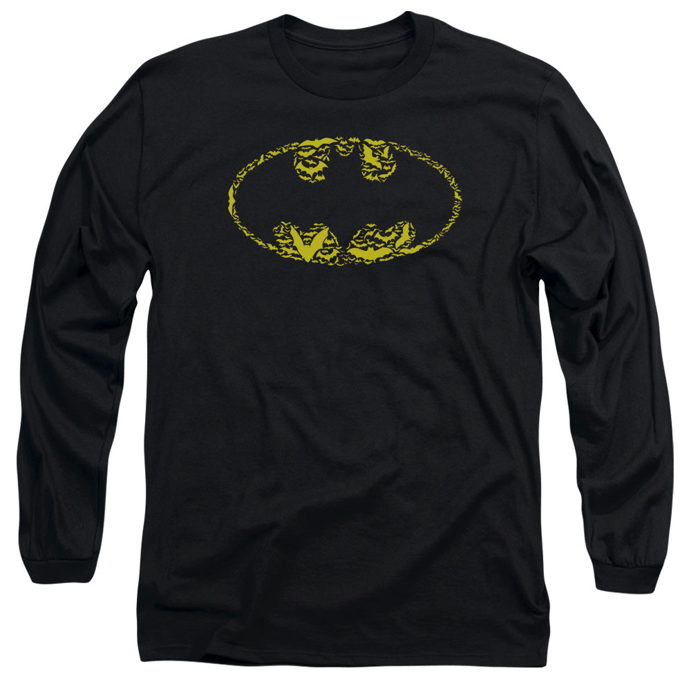 Batman - Bats On Bats - Long Sleeve Adult 18/1 - Black T-shirt