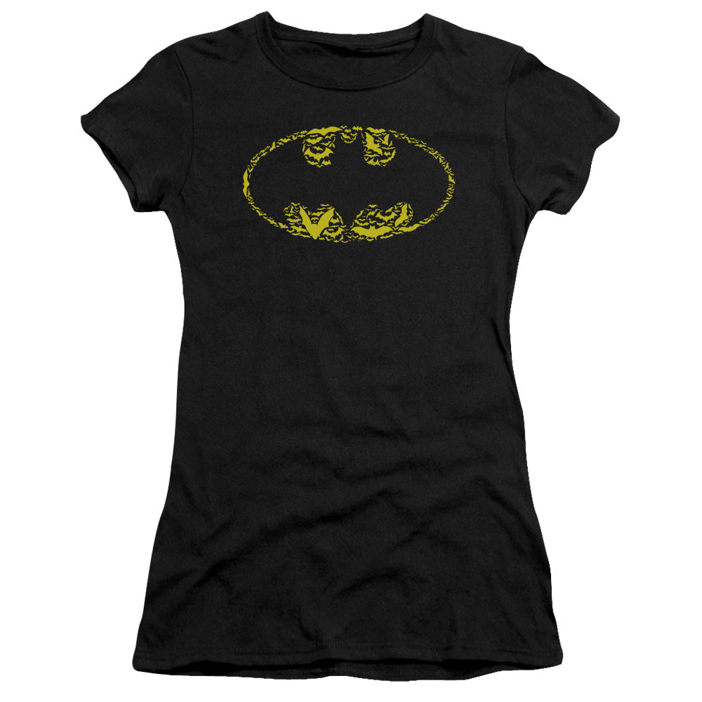 Batman - Bats On Bats - Short Sleeve Junior Sheer - Black T-shirt