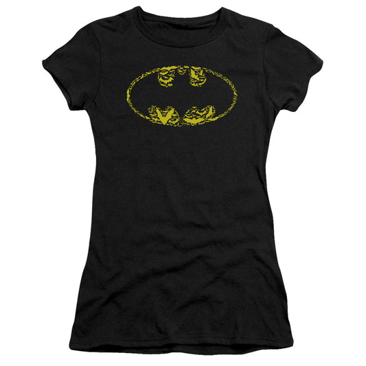 Batman - Bats On Bats - Short Sleeve Junior Sheer - Black T-shirt