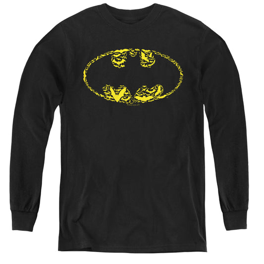 Batman - Bats On Bats - Youth Long Sleeve Tee - Black