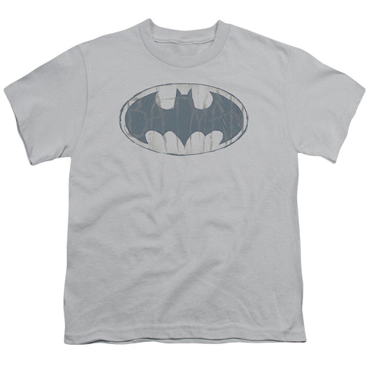 BATMAN WATER SKETCH SIGNAL - S/S YOUTH 18/1 - SILVER T-Shirt