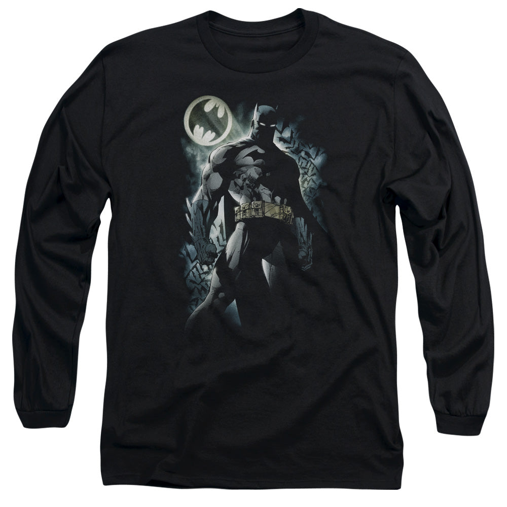 Batman - The Knight - Long Sleeve Adult 18/1 - Black T-shirt