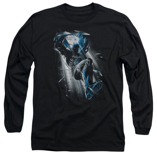 Batman - Bat Crash - Long Sleeve Adult 18/1 - Black T-shirt