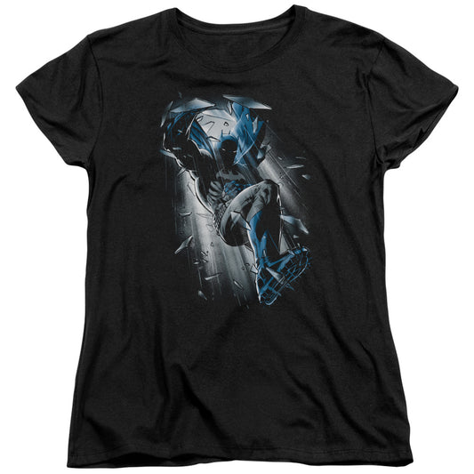 Batman - Bat Crash - Short Sleeve Womens Tee - Black T-shirt